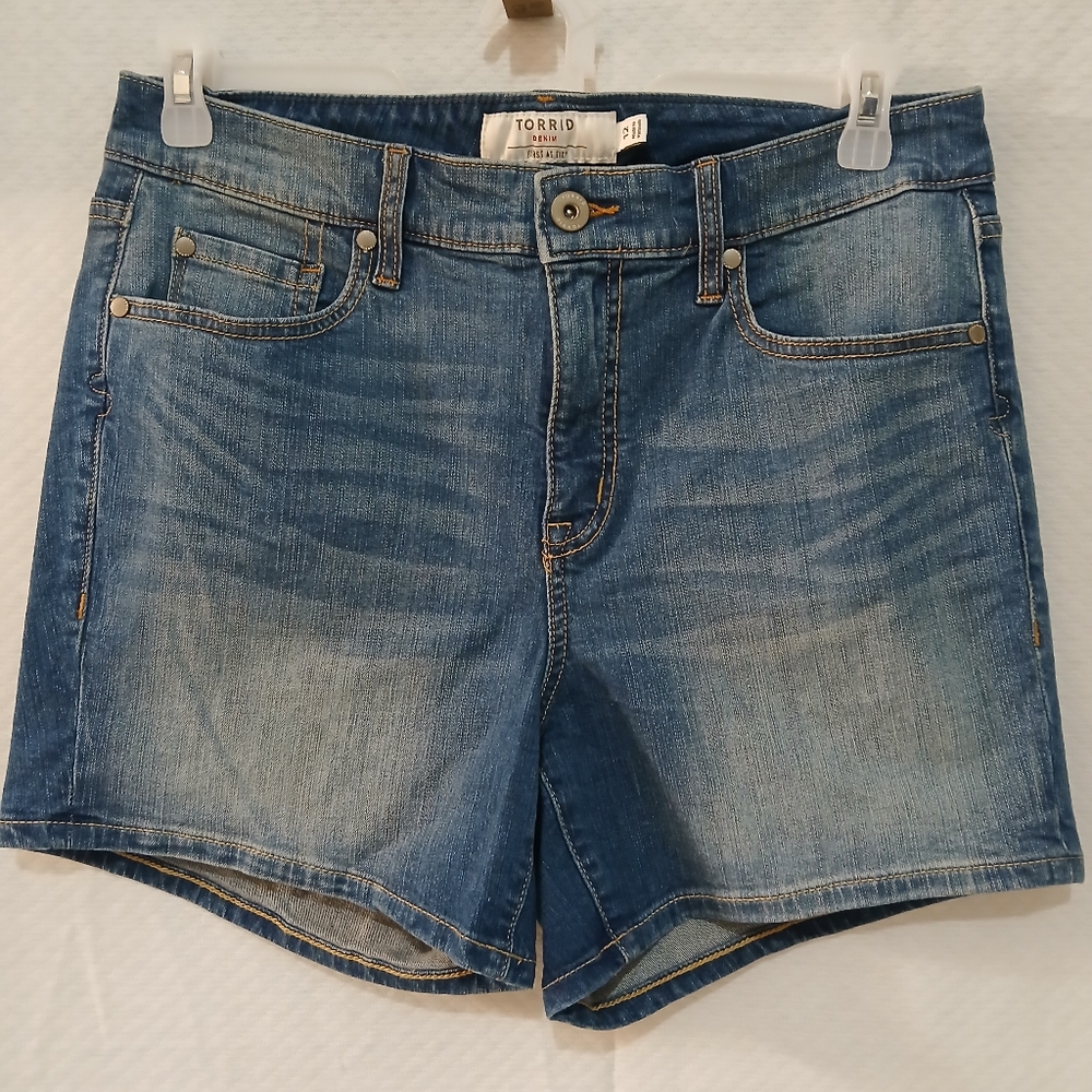TORRID Blue Jean Shorts with Vintage Fade